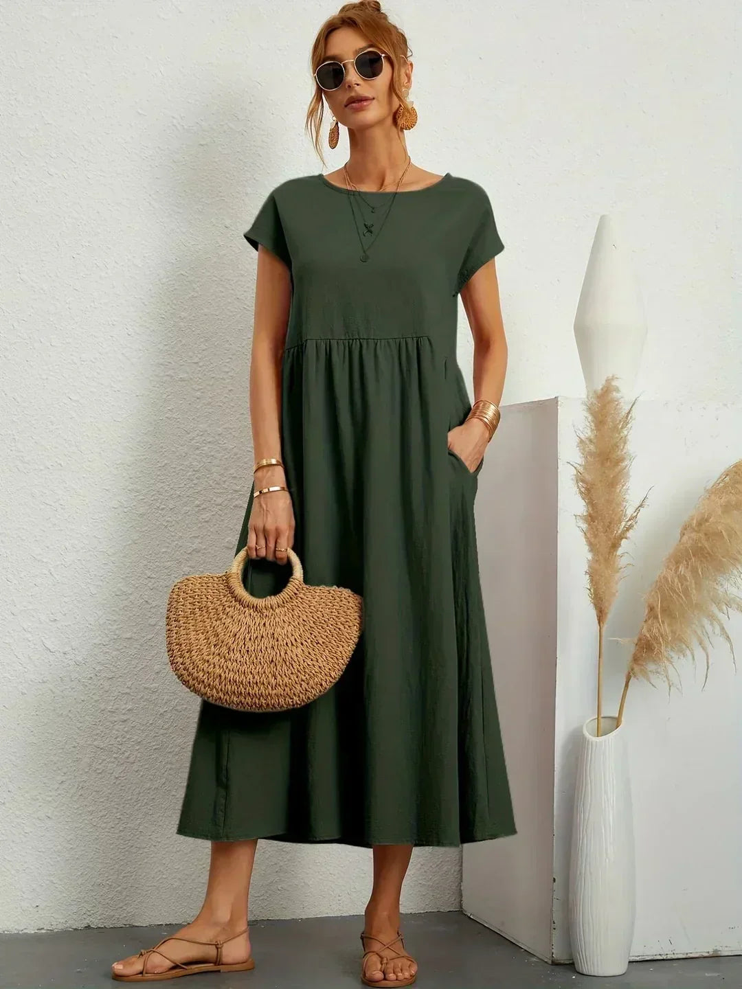 Gabrielle | Abito Midi Fluido dall'Eleganza Senza Tempo