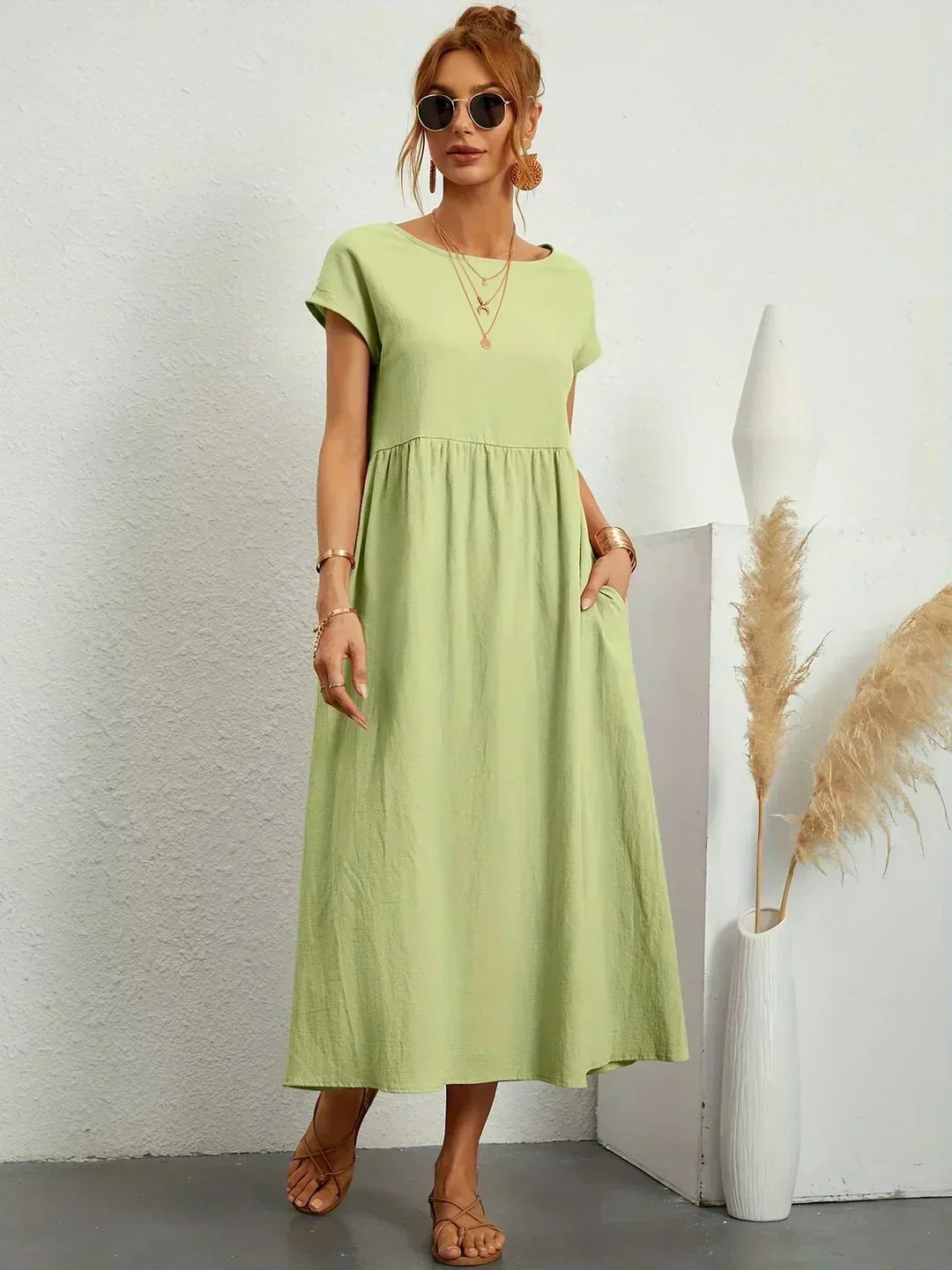 Gabrielle | Abito Midi Fluido dall'Eleganza Senza Tempo