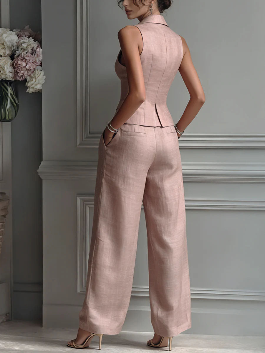 Rosina | Completo Gilet Sartoriale e Pantaloni a Gamba Larga