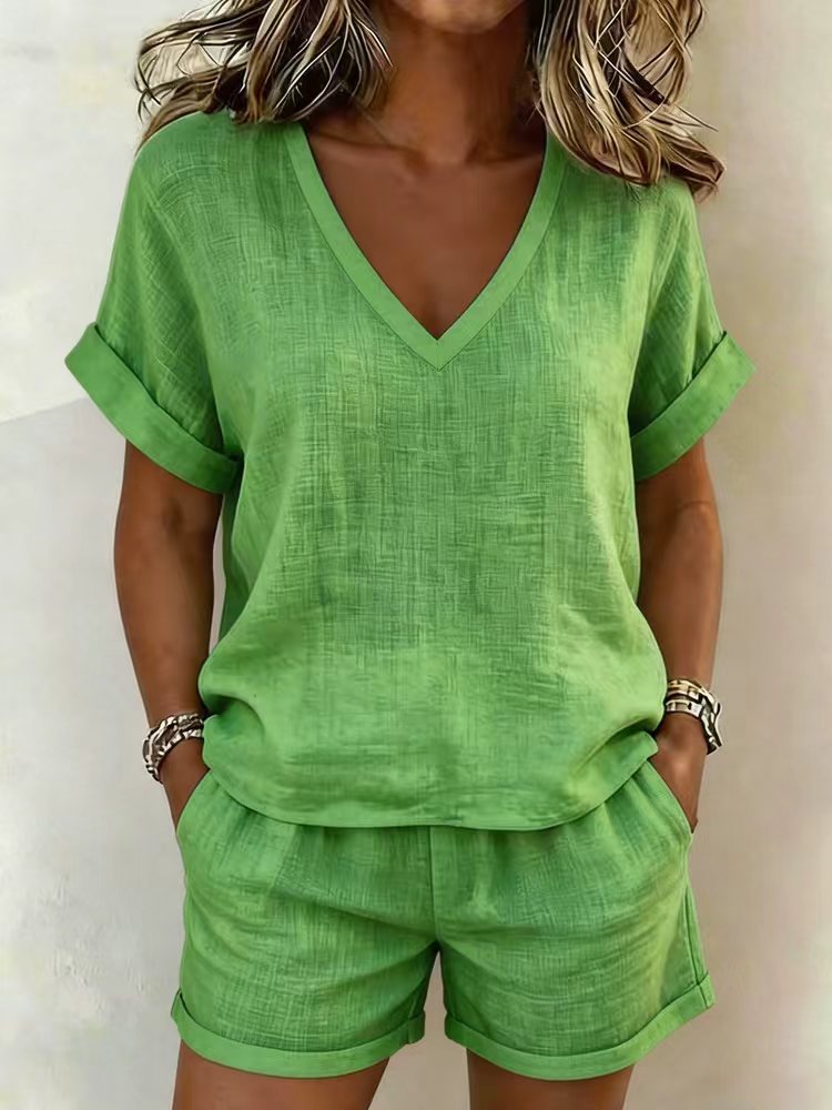 Seren | Completo Top a V e Shorts