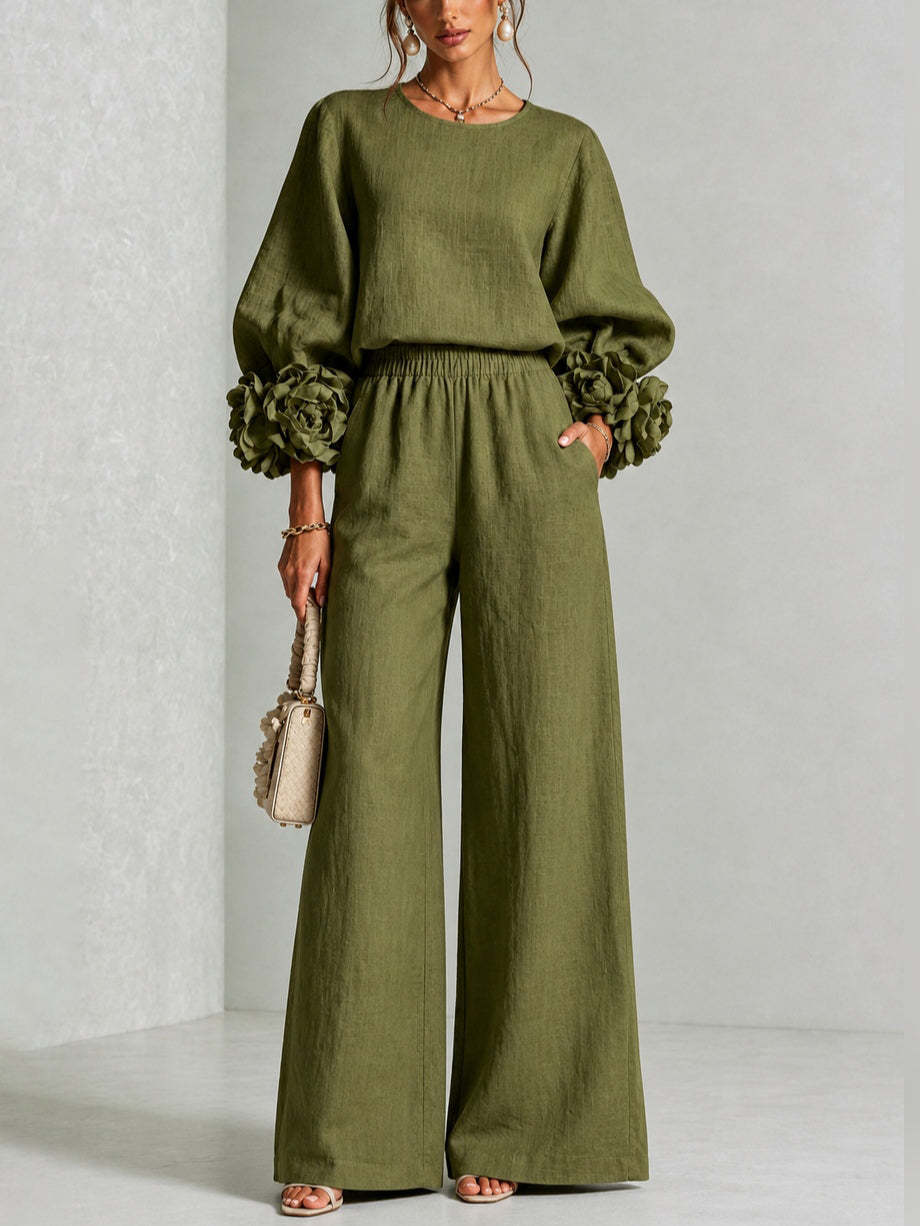 ROSALIE | Floral Cuff Two-Piece Set