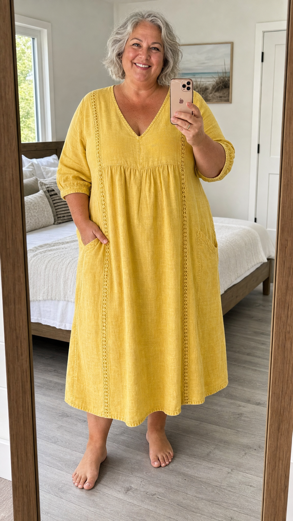 Brynlee | Abito Maxi Impero con Pizzo