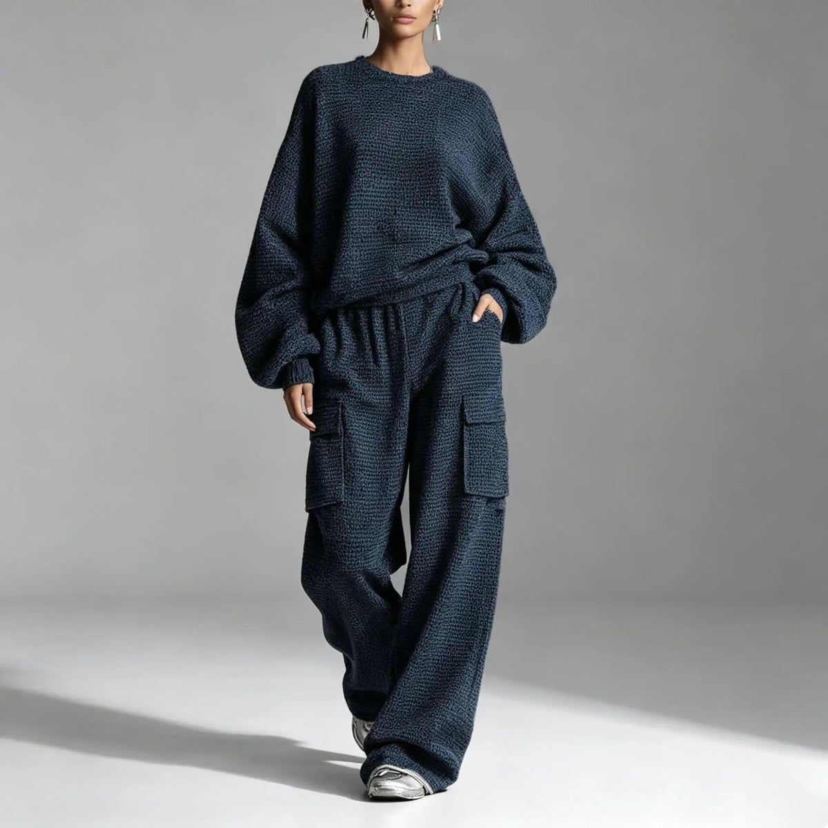 Adelina | Textured Knit Cargo Co-ord Set