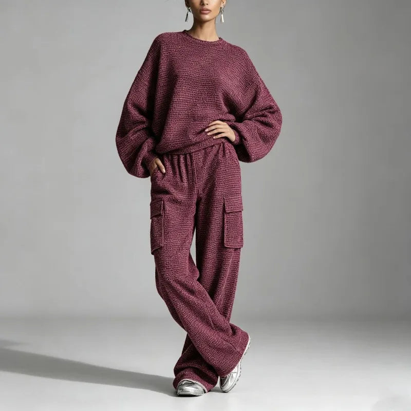 Adelina | Textured Knit Cargo Co-ord Set