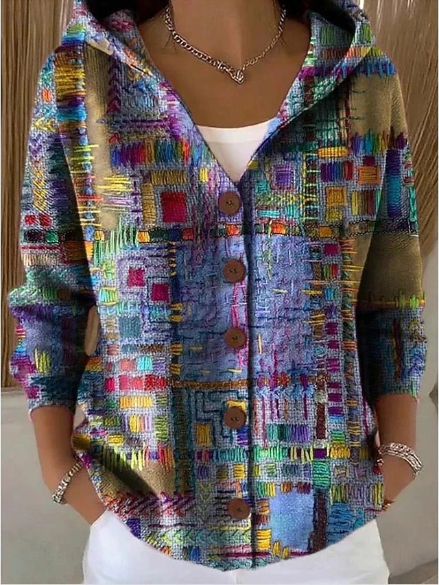 Mae | Printend Hooded Cardigan