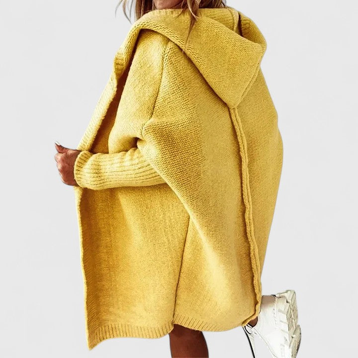 Ornella | Cardigan lungo oversize con cappuccio