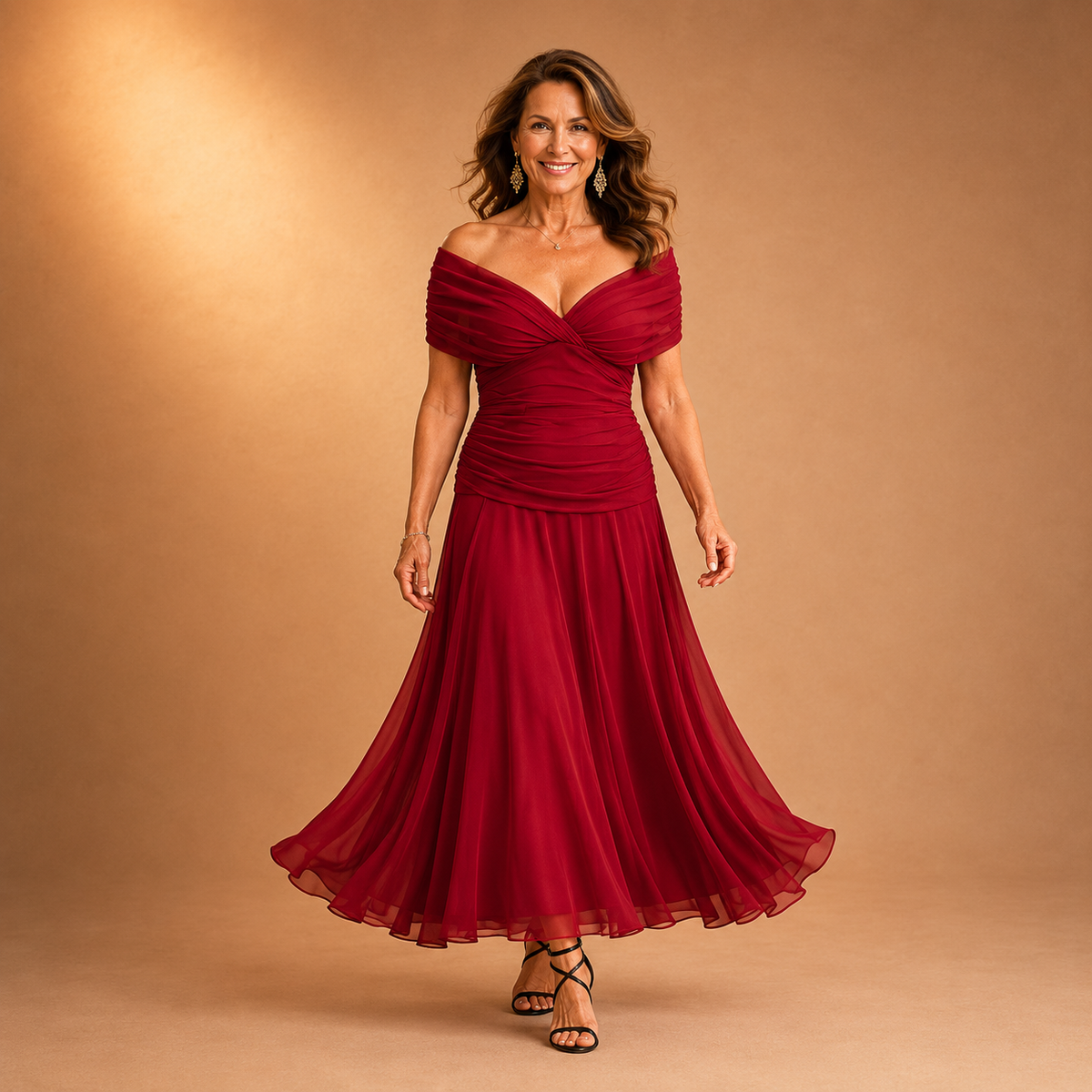 Delilah | Abito Midi Floreale con Spalle Scoperte