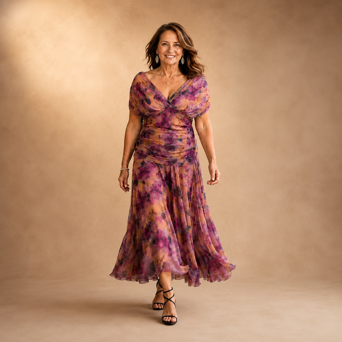 Delilah | Abito Midi Floreale con Spalle Scoperte