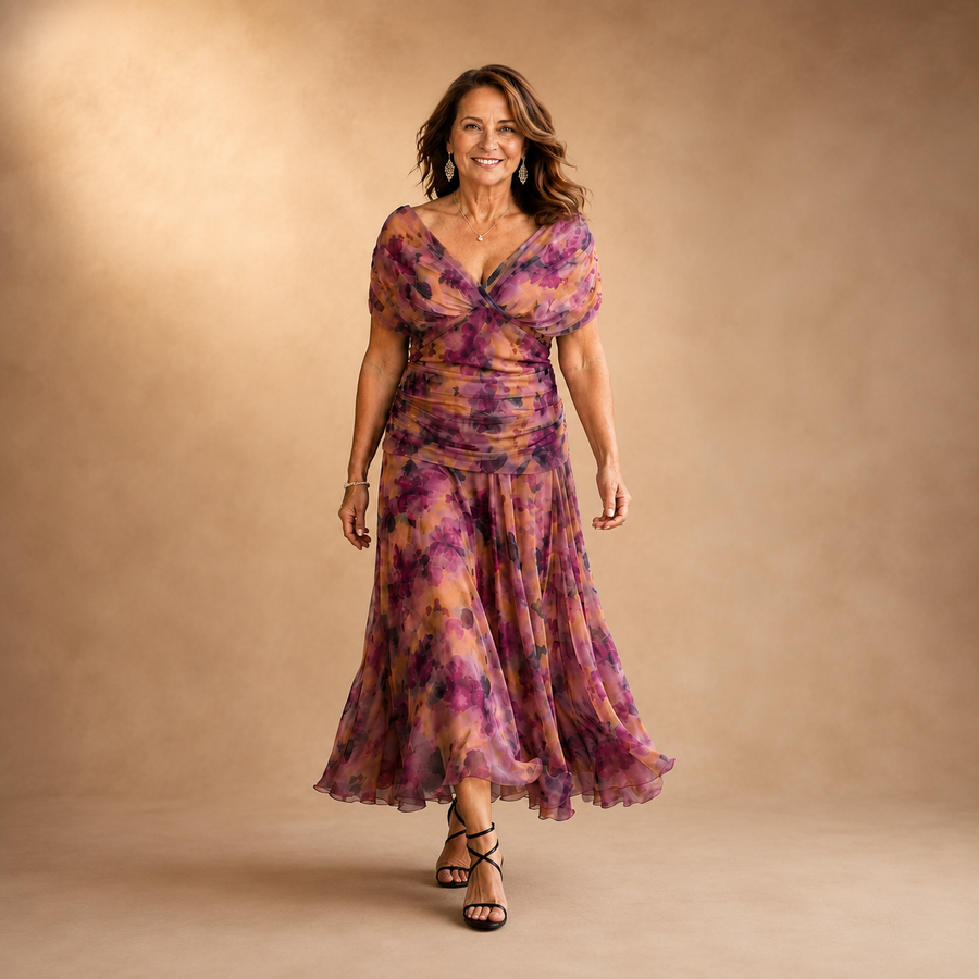 Delilah | Abito Midi Floreale con Spalle Scoperte