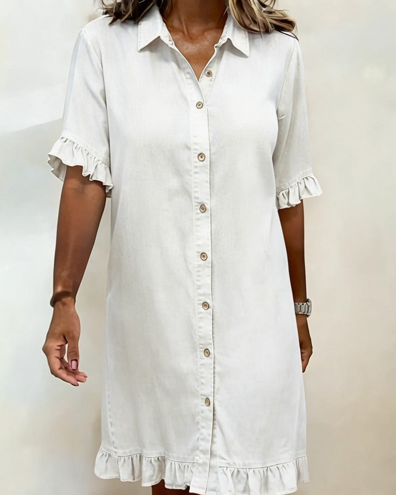 Remy | Abito Camicia in Denim con Volant