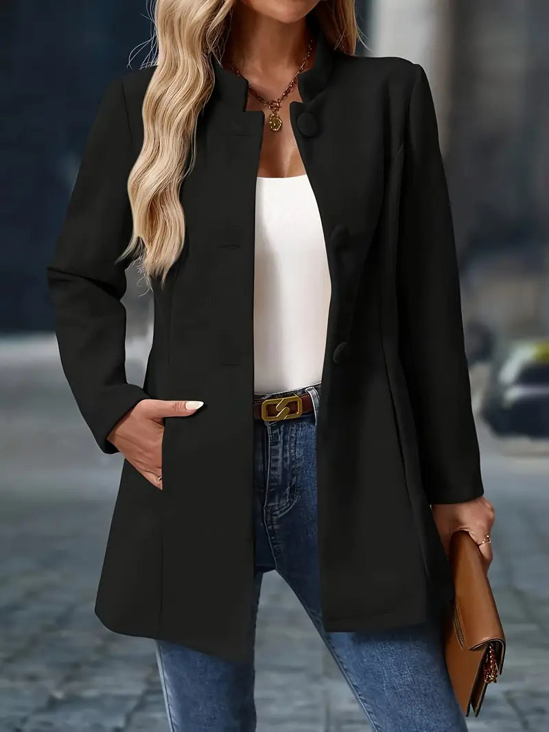 Genevieve | Longline Stand-Collar Coat