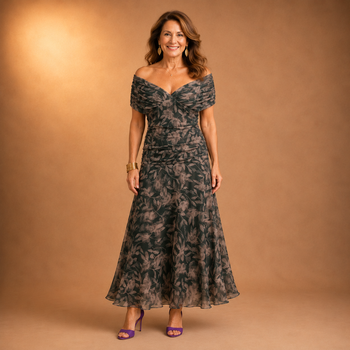 Delilah | Abito Midi Floreale con Spalle Scoperte