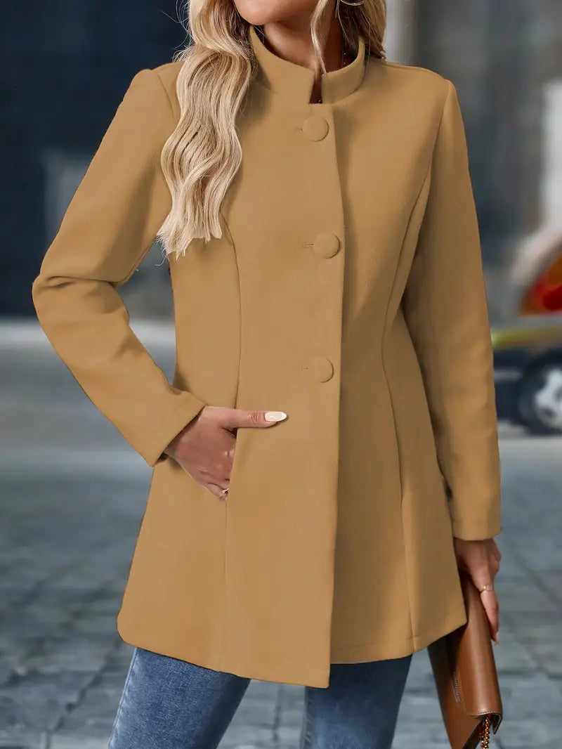 Genevieve | Longline Stand-Collar Coat