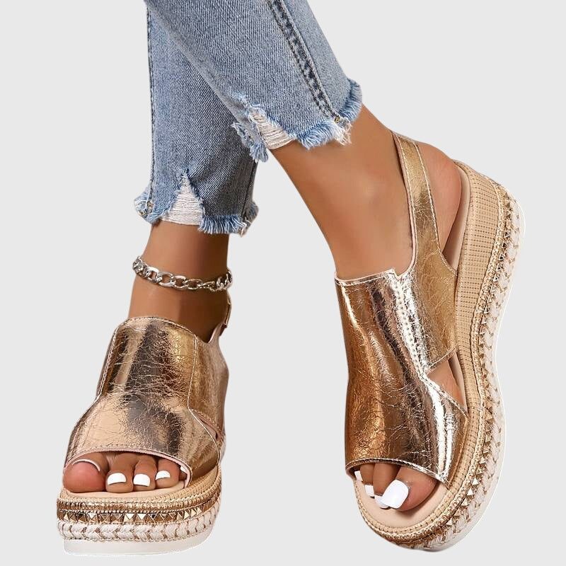 Celestia | Sandali con Plateau Metallizzati