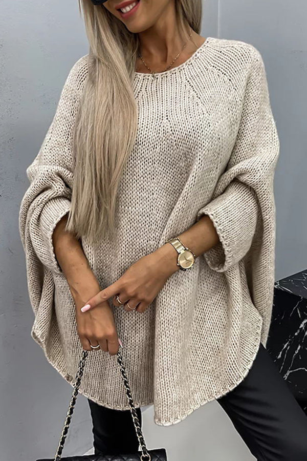 Women Oversized Sweater | Batwing Sleeves