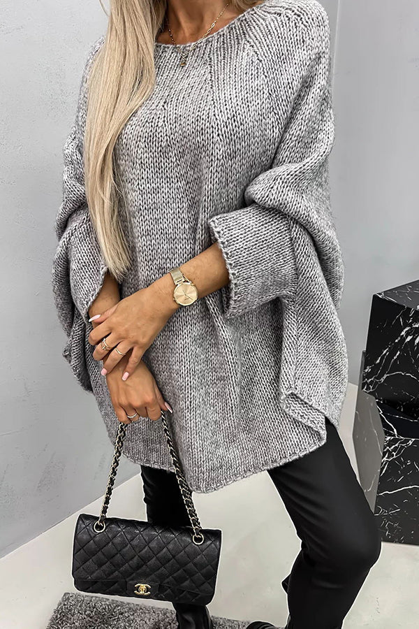 Women Oversized Sweater | Batwing Sleeves
