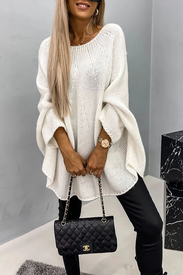 Women Oversized Sweater | Batwing Sleeves
