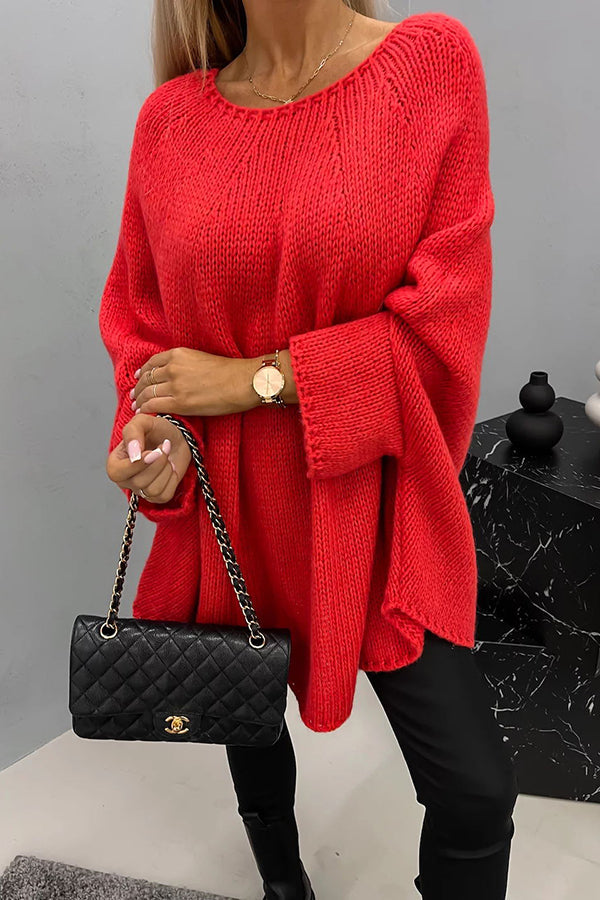 Women Oversized Sweater | Batwing Sleeves