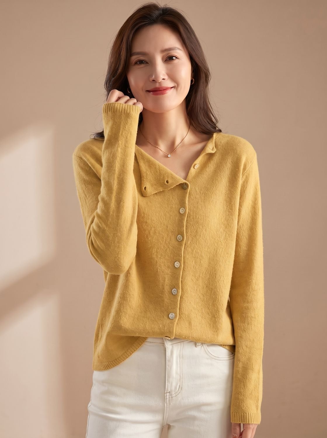 Beatrix | Soft Asymmetric Button Jumper