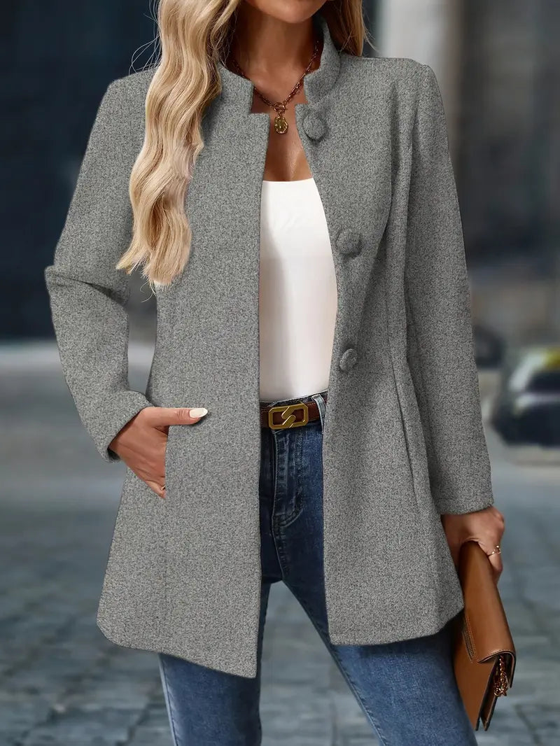 Genevieve | Longline Stand-Collar Coat