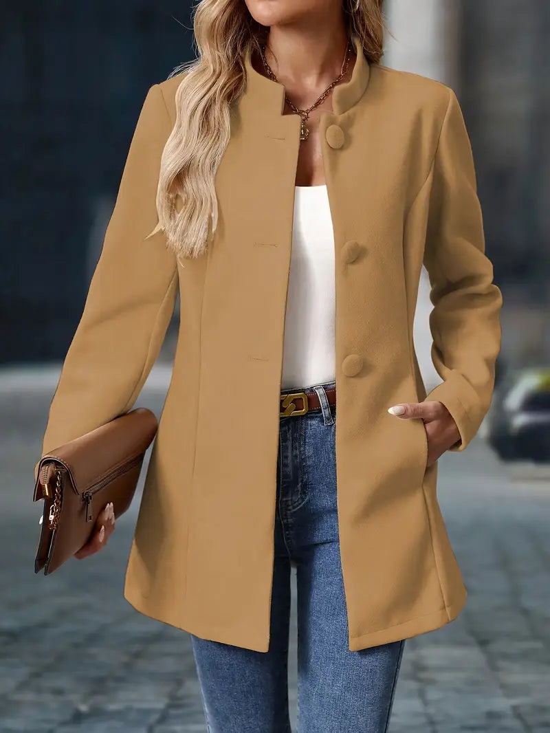 Genevieve | Longline Stand-Collar Coat