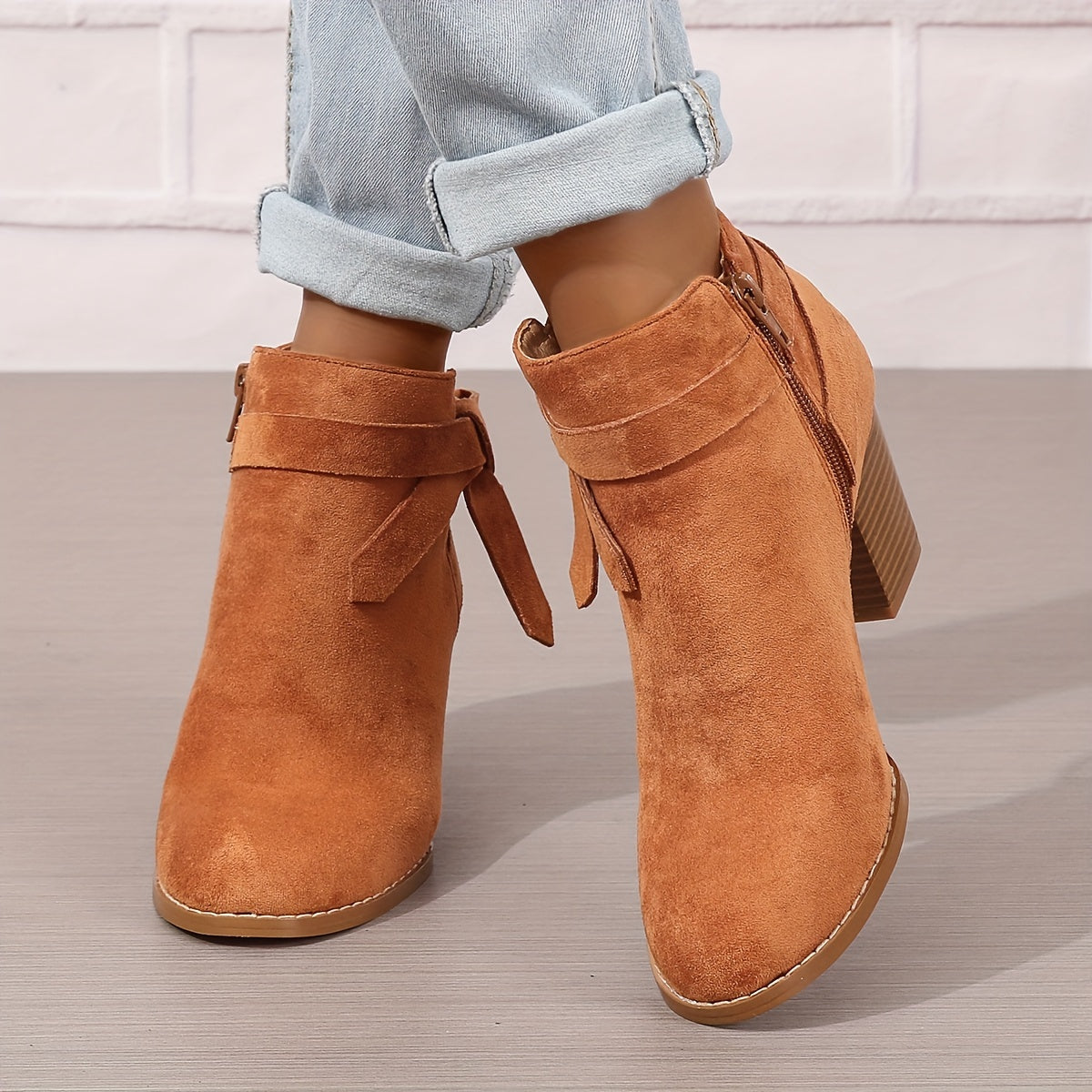 Rosalind | Bow-Strap Suede Ankle Boots