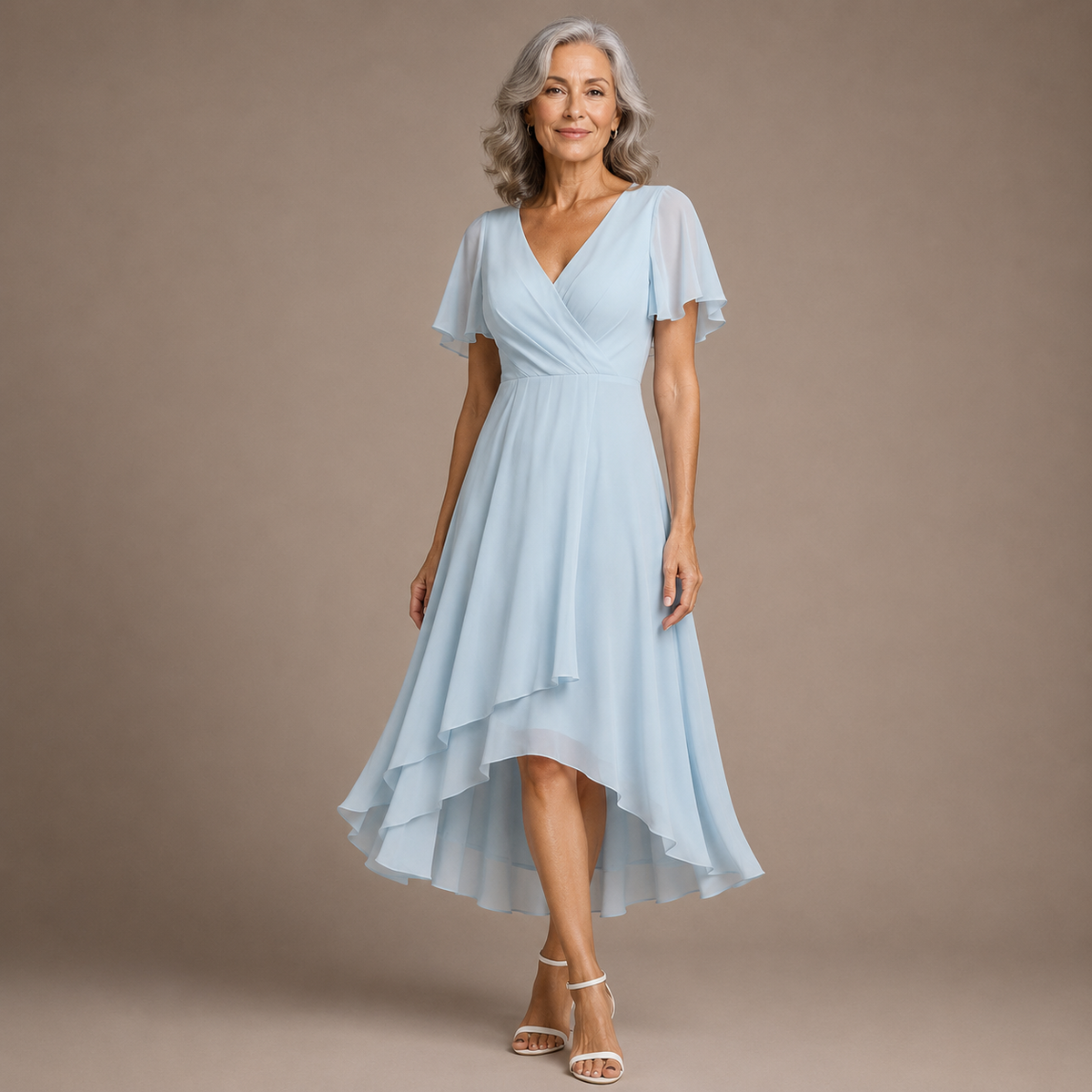 Aria | Abito Maxi Elegante a Maniche a Farfalla