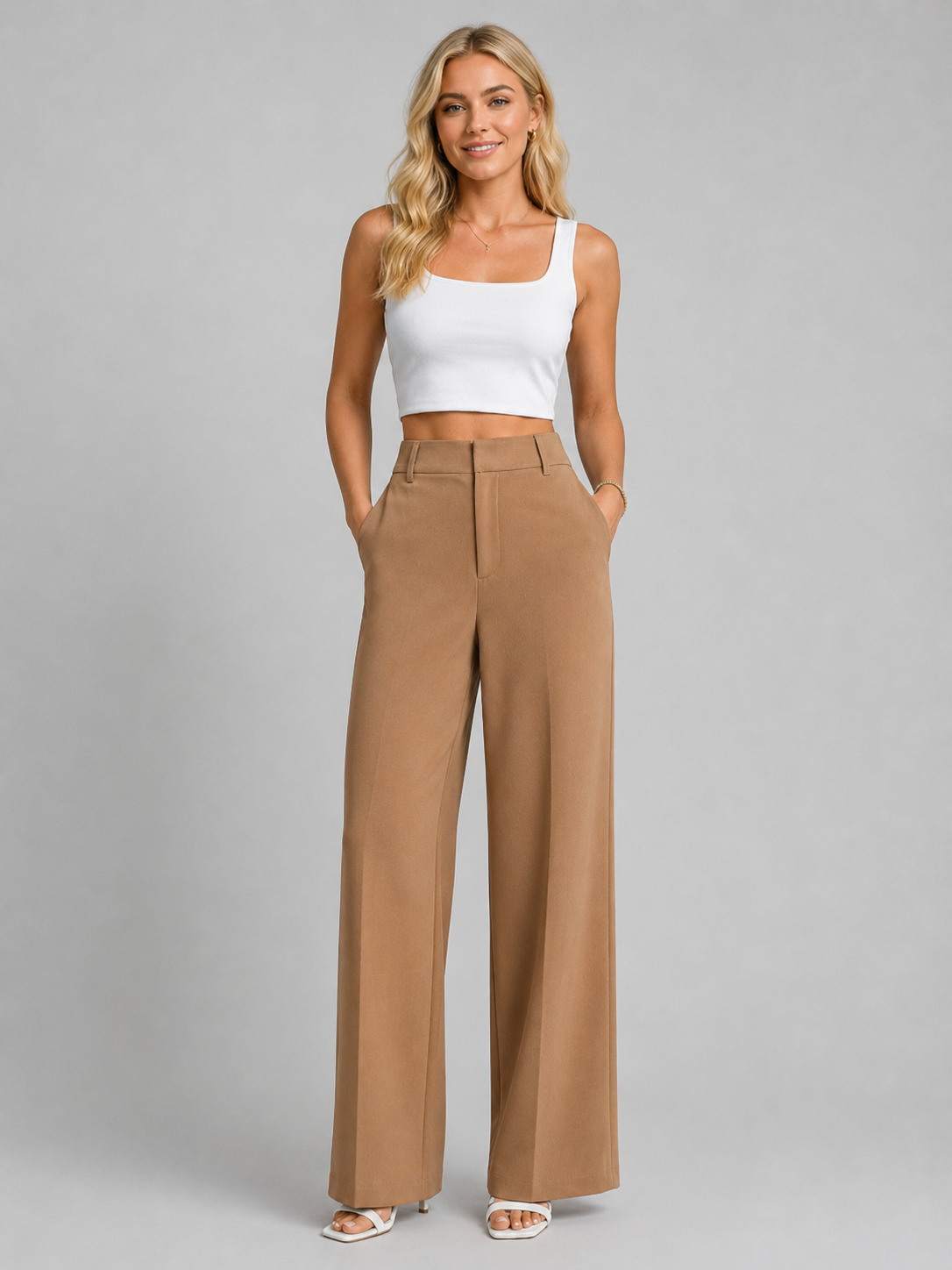 Phoebe | Pleated Wide-Leg Trousers