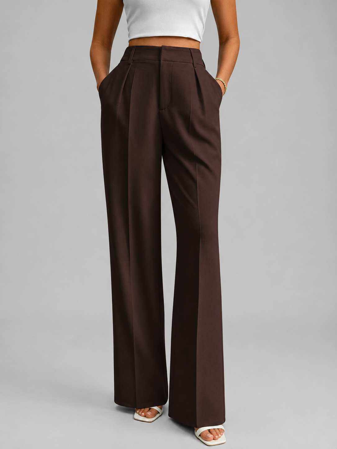 Phoebe | Pleated Wide-Leg Trousers