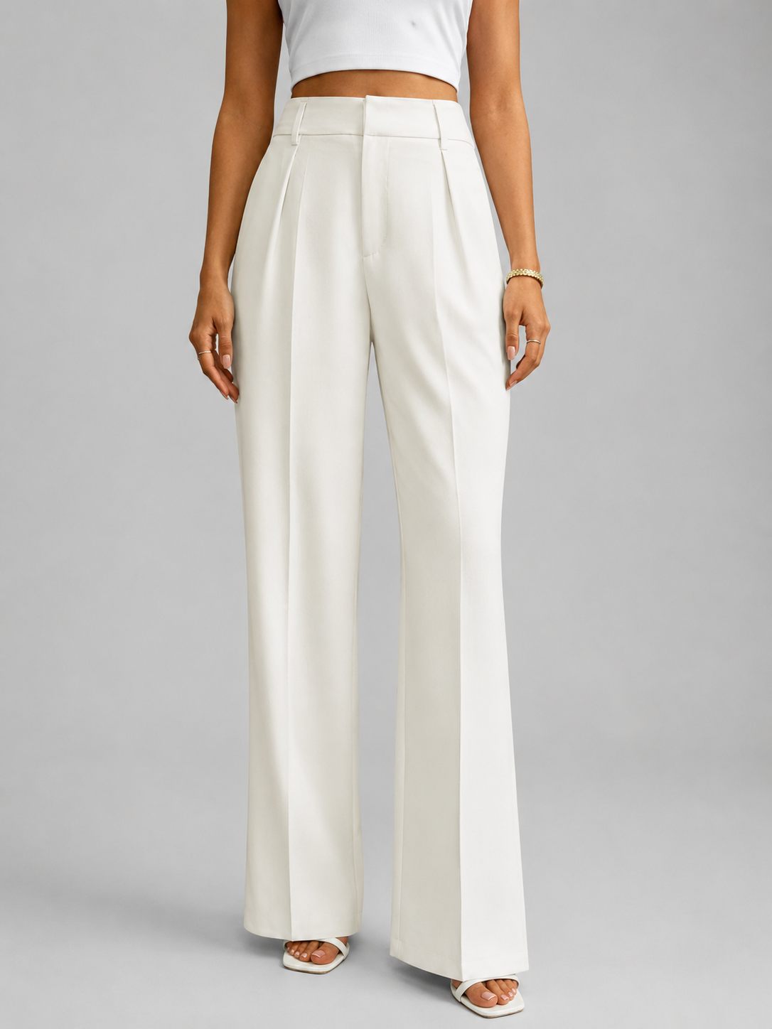 Phoebe | Pleated Wide-Leg Trousers