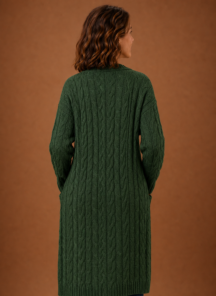 Josephine | Longline Cable Knit Cardigan