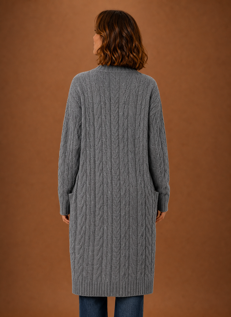 Josephine | Longline Cable Knit Cardigan