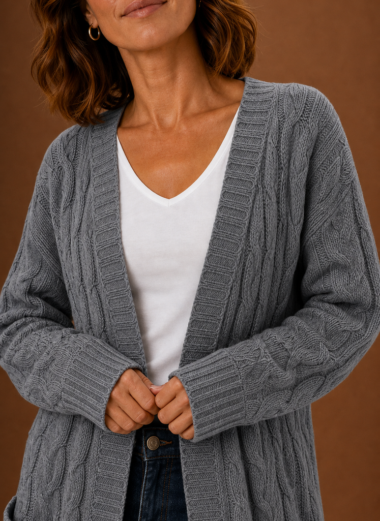Josephine | Longline Cable Knit Cardigan