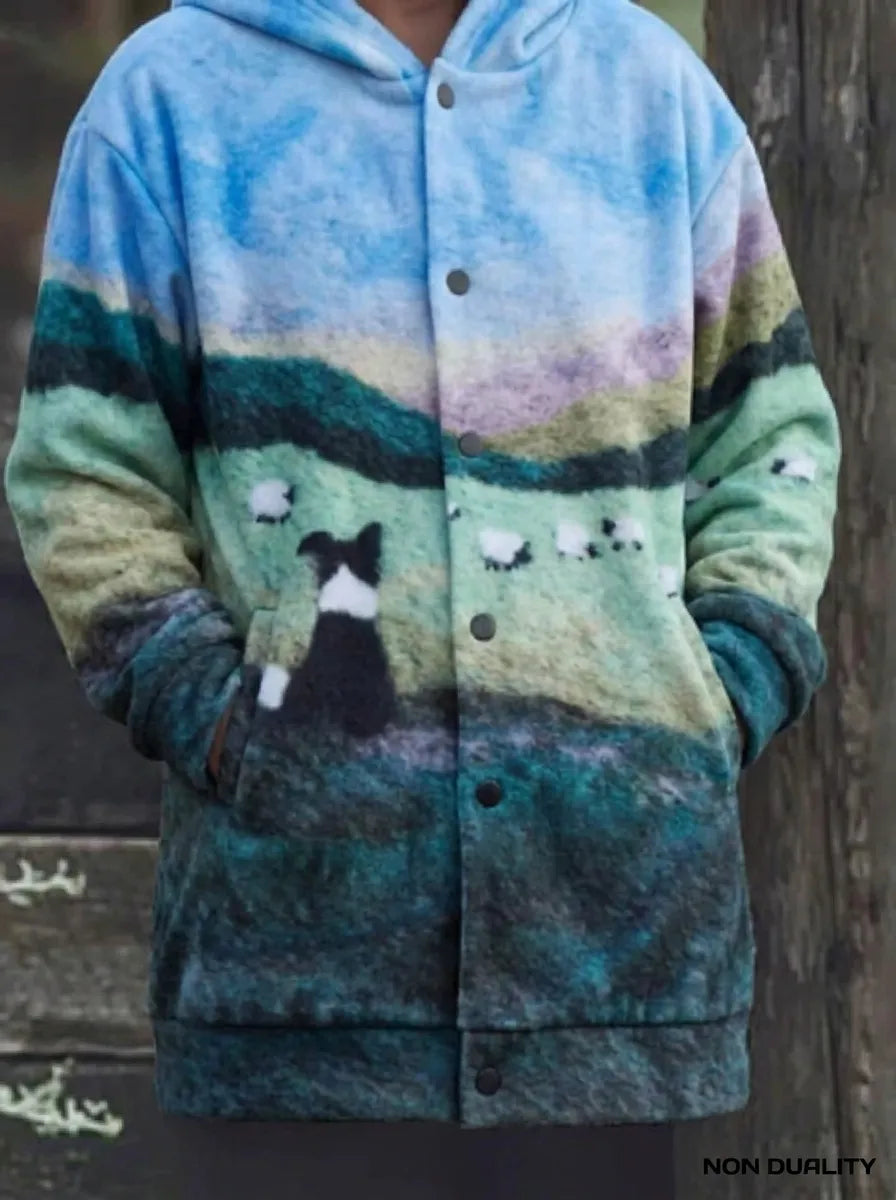 Winifred | Novelty Print Hooded Cardigan