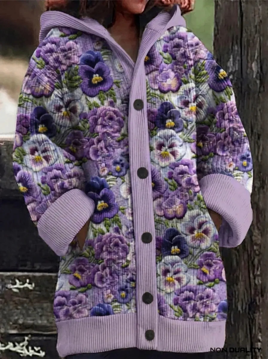 Winifred | Novelty Print Hooded Cardigan