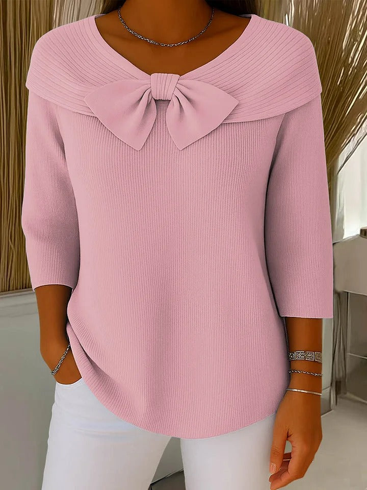 TRINIDAD | BOW-DETAIL CREW-NECK JUMPER