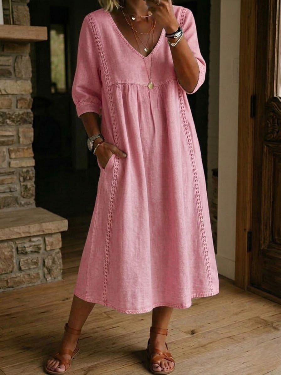 Brynlee | Abito Maxi Impero con Pizzo