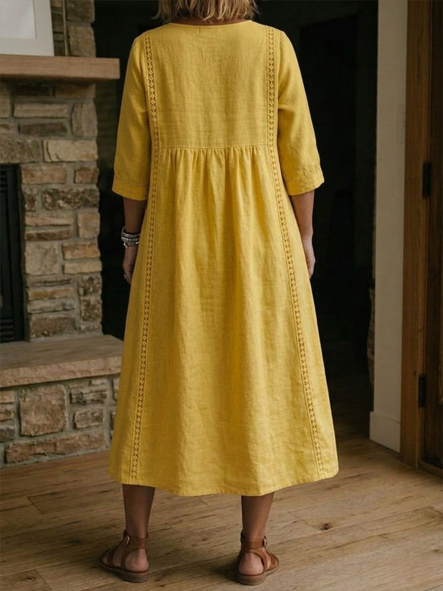 Brynlee | Abito Maxi Impero con Pizzo