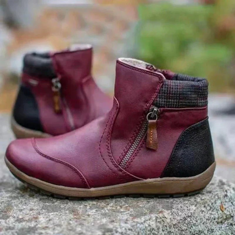 Tabitha | Two-Tone Zip Ankle Boots