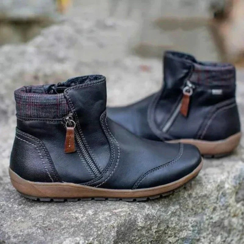 Tabitha | Two-Tone Zip Ankle Boots