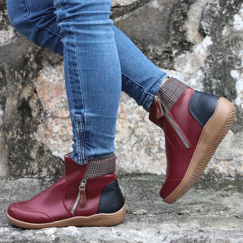 Tabitha | Two-Tone Zip Ankle Boots