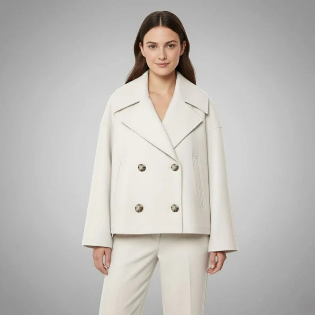 Josephine | Cropped Double-Breasted Peacoat