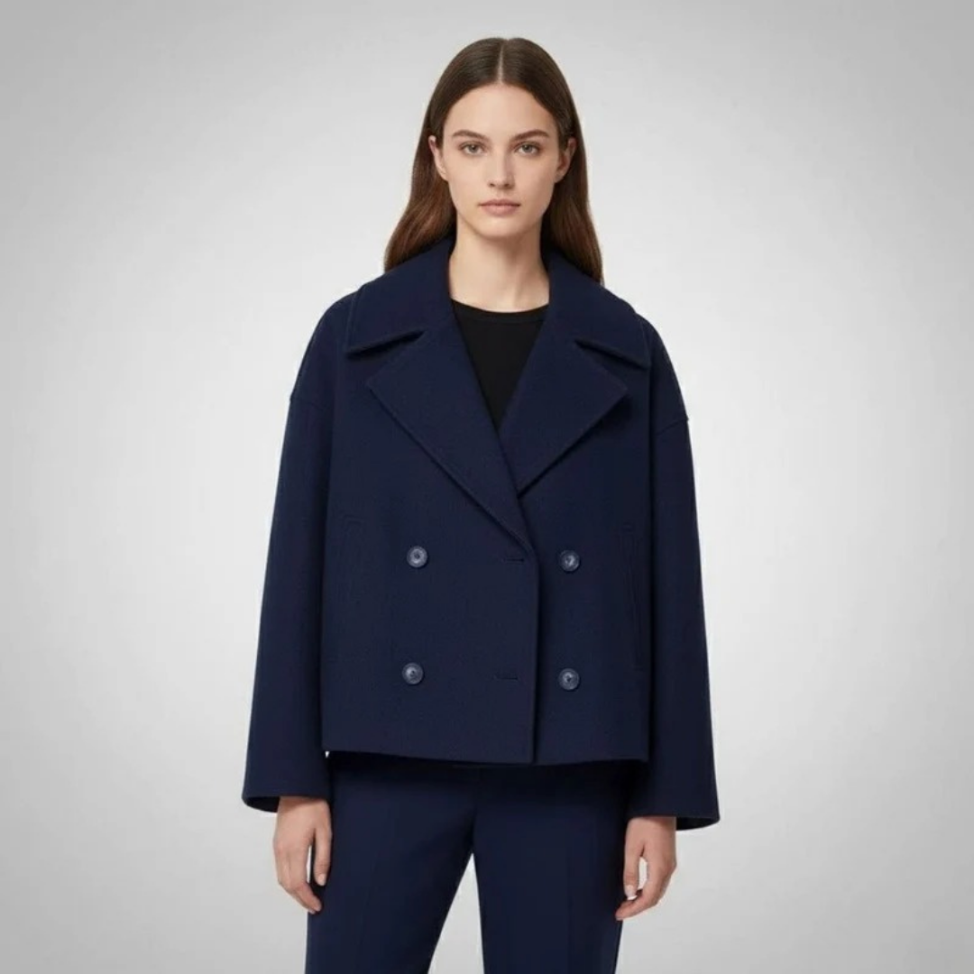Josephine | Cropped Double-Breasted Peacoat
