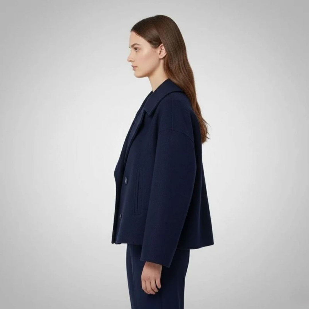 Josephine | Cropped Double-Breasted Peacoat