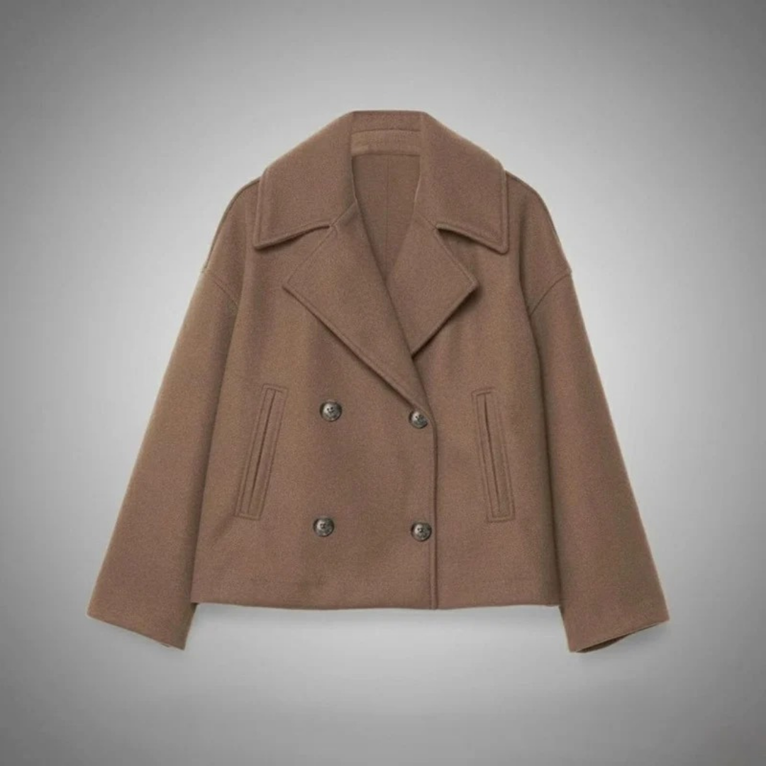 Josephine | Cropped Double-Breasted Peacoat