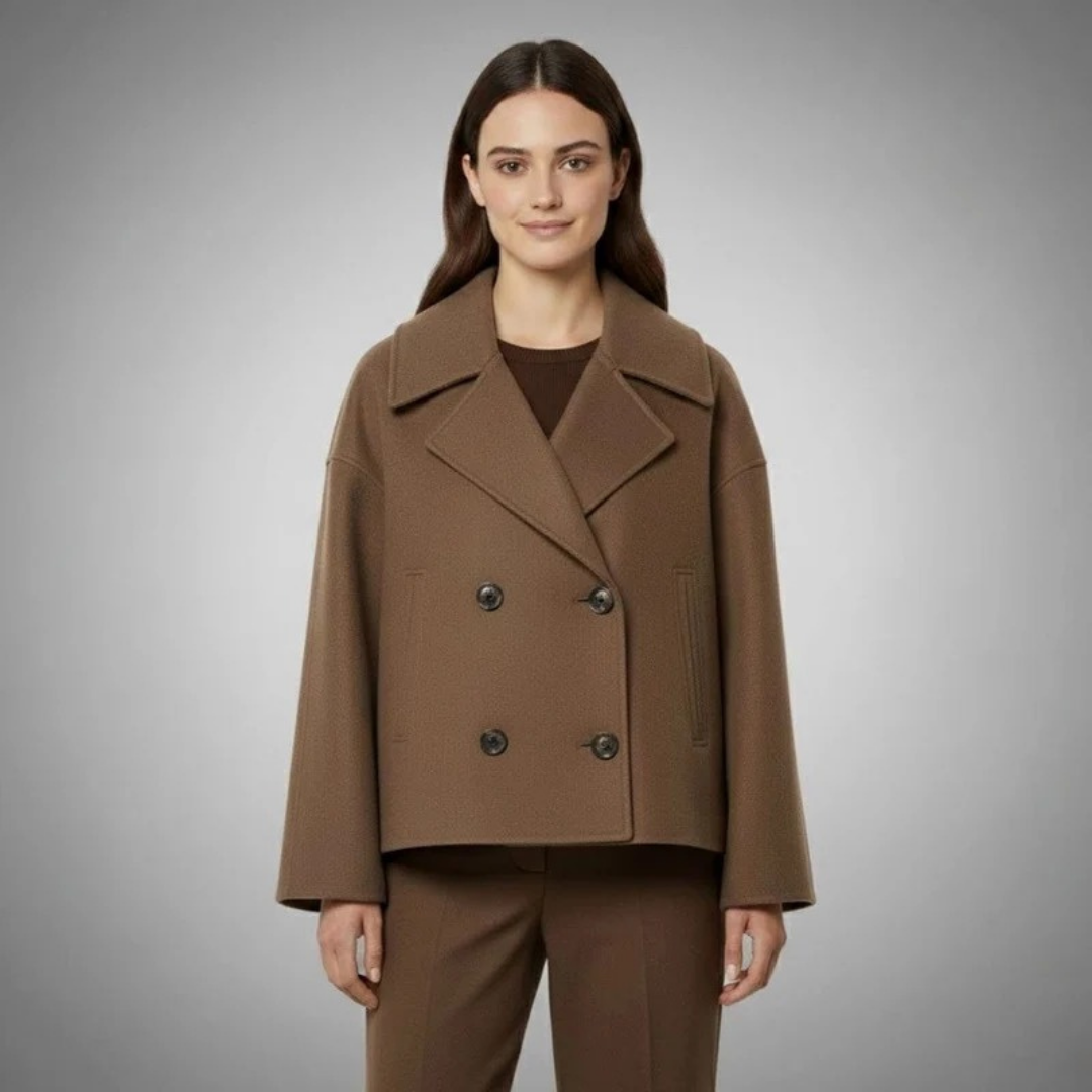 Josephine | Cropped Double-Breasted Peacoat