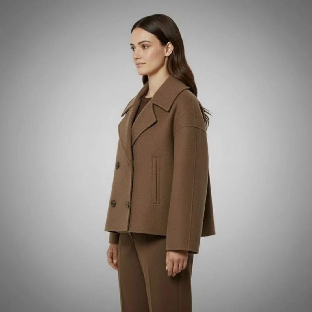 Josephine | Cropped Double-Breasted Peacoat