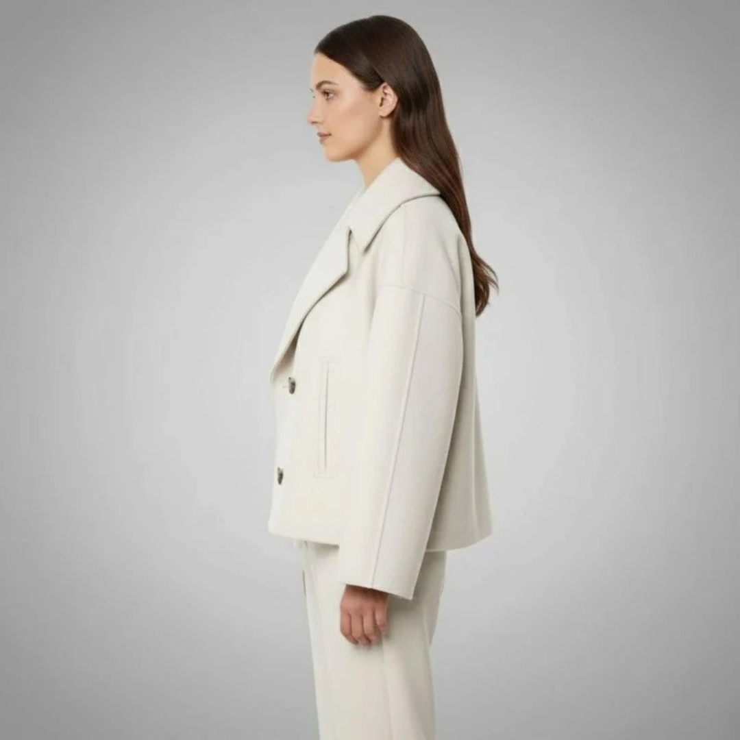 Josephine | Cropped Double-Breasted Peacoat