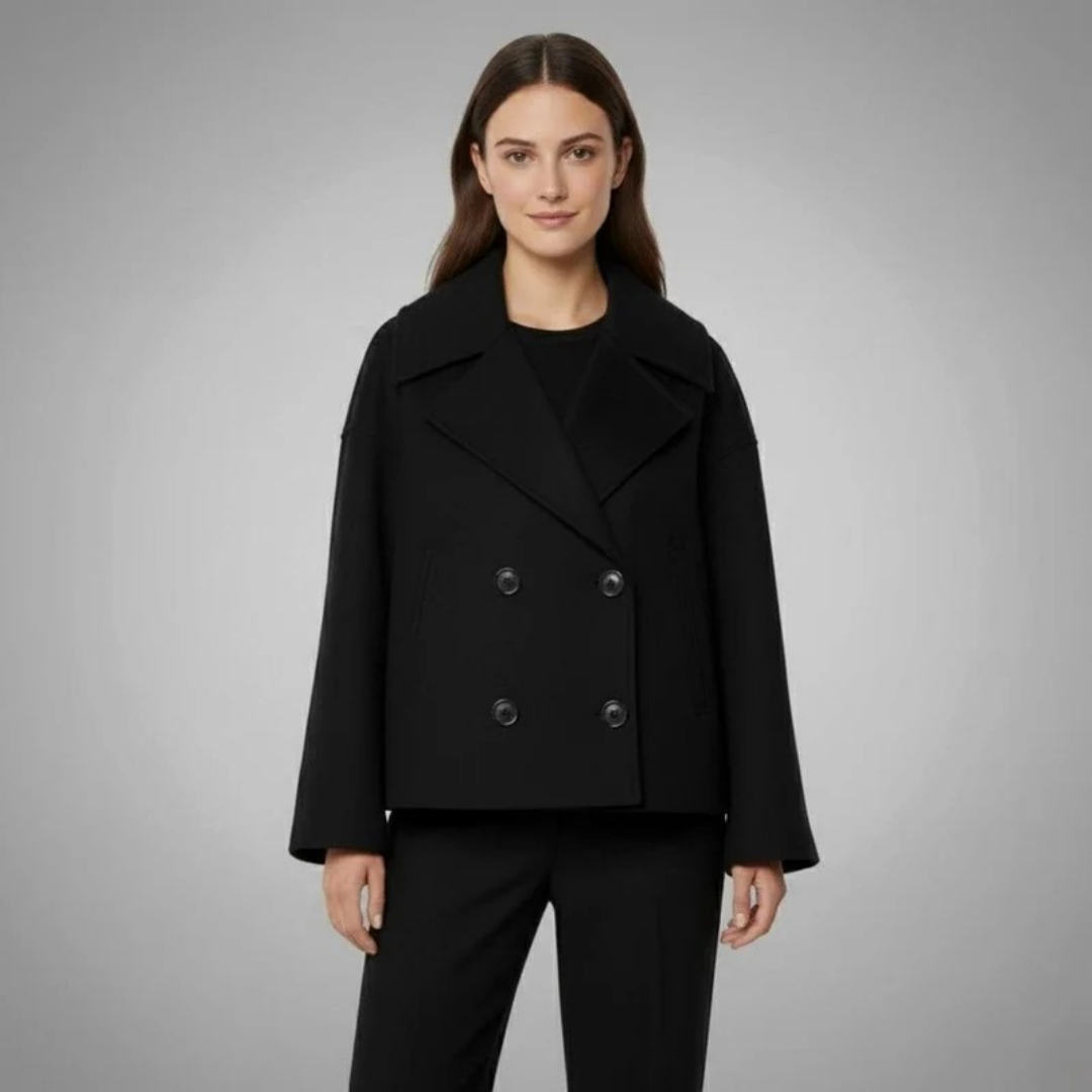 Josephine | Cropped Double-Breasted Peacoat