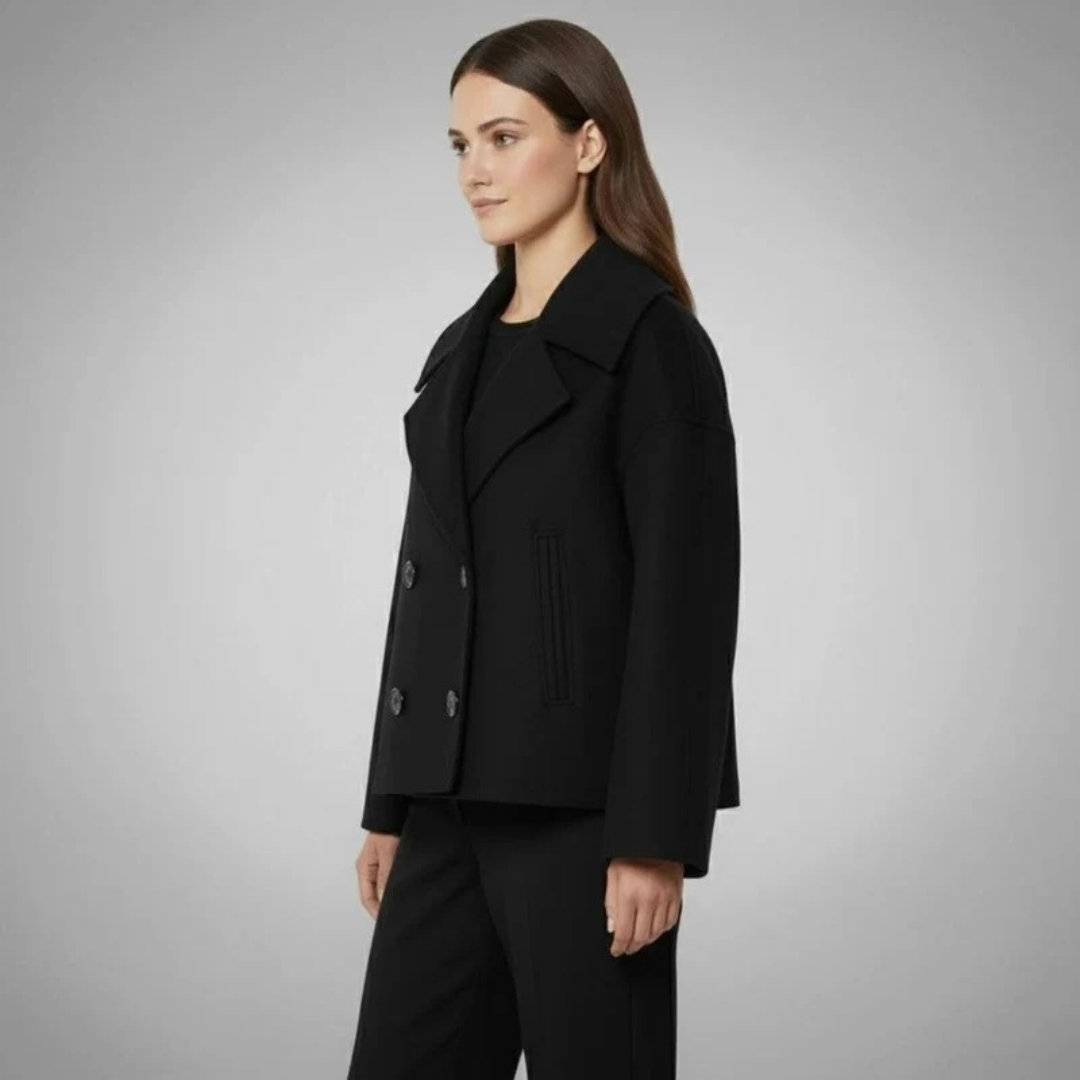 Josephine | Cropped Double-Breasted Peacoat